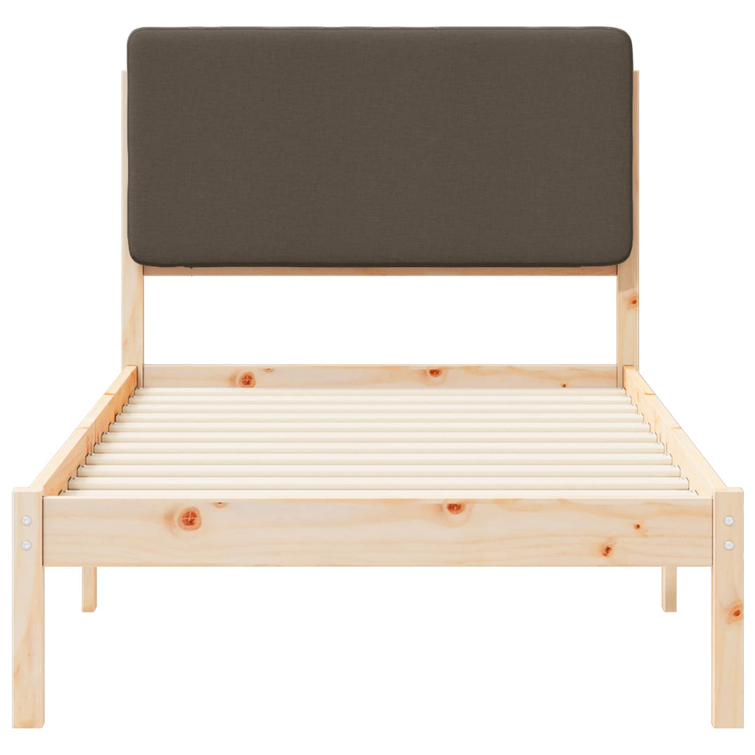 Sengestel med Polstret Hovedgavl Gråbrun 100 x 200 cm