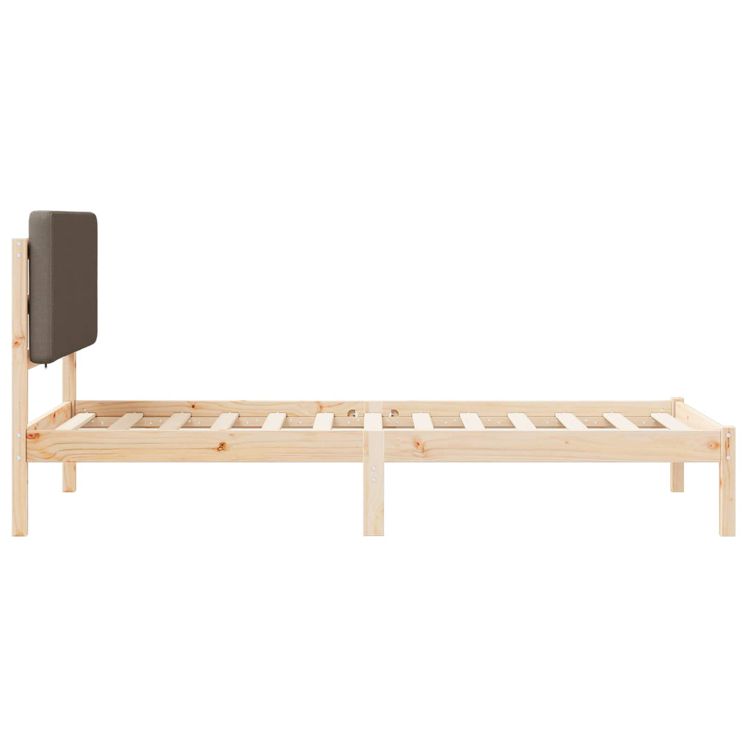 Sengestel med Polstret Hovedgavl Gråbrun 100 x 200 cm