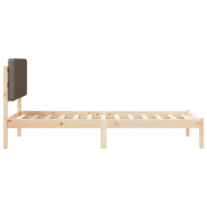 Sengestel med Polstret Hovedgavl Gråbrun 100 x 200 cm