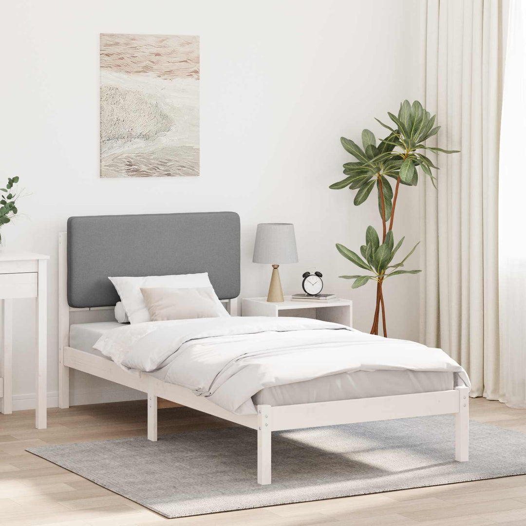 Sengestel med Polstret Hovedgavl Lysegrå 100 x 200 cm
