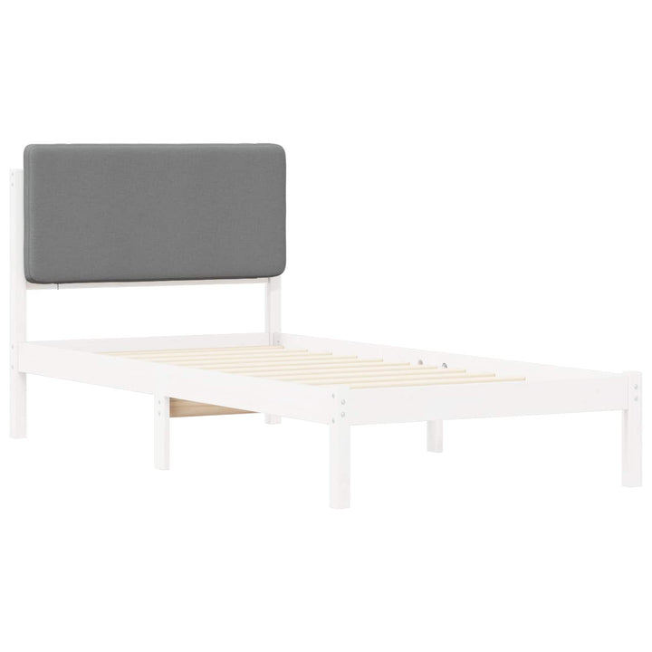 Sengestel med Polstret Hovedgavl Lysegrå 100 x 200 cm