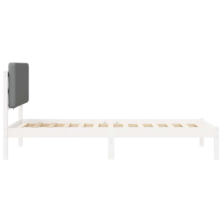 Sengestel med Polstret Hovedgavl Lysegrå 100 x 200 cm