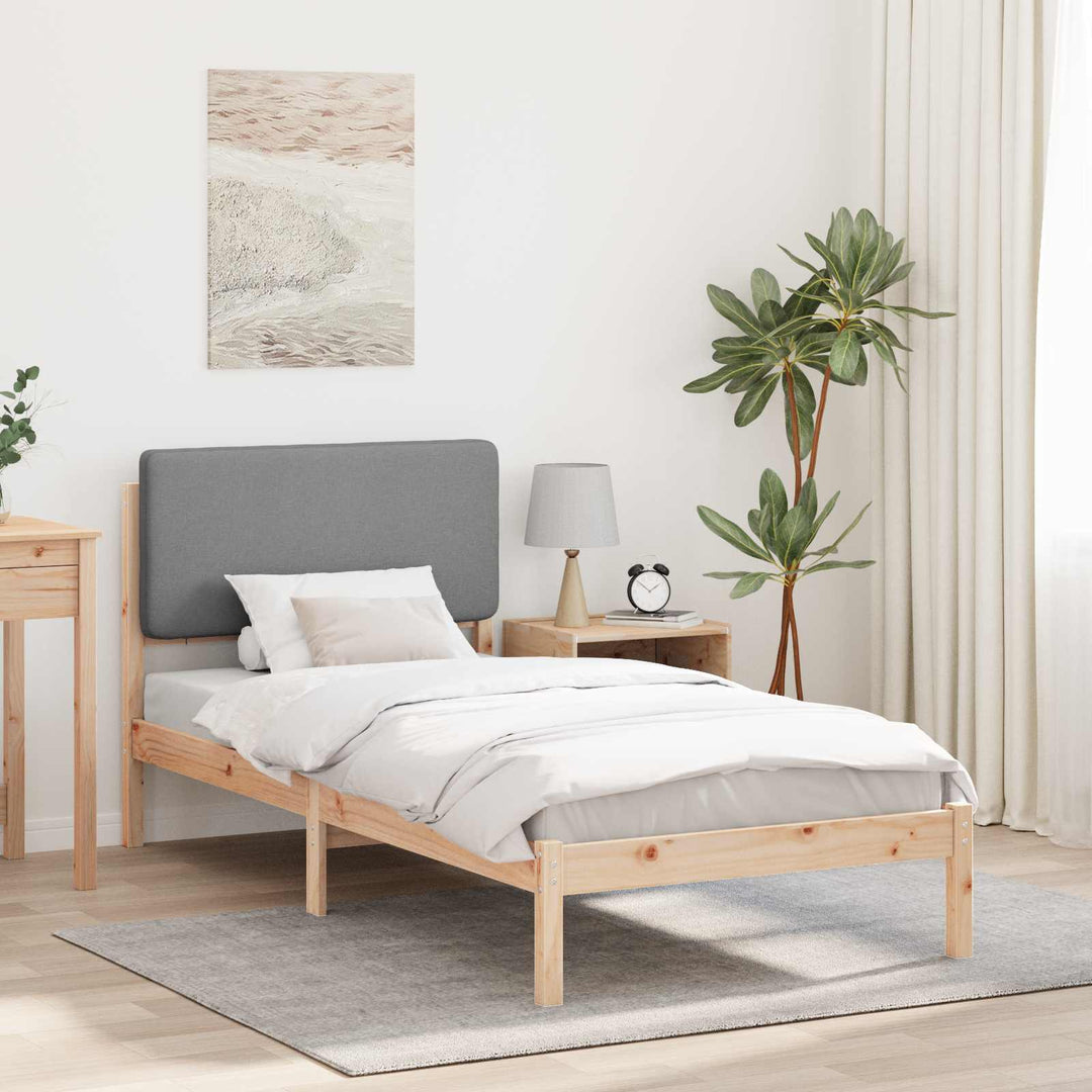 Sengestel med Polstret Hovedgavl Lysegrå 90 x 200 cm