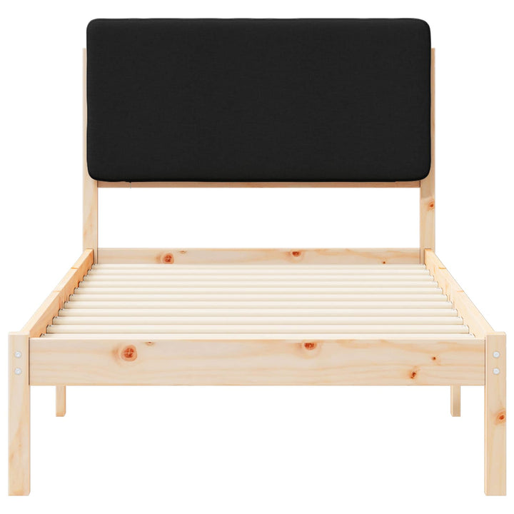 Sengestel med Polstret Hovedgavl Sort 90 x 200 cm