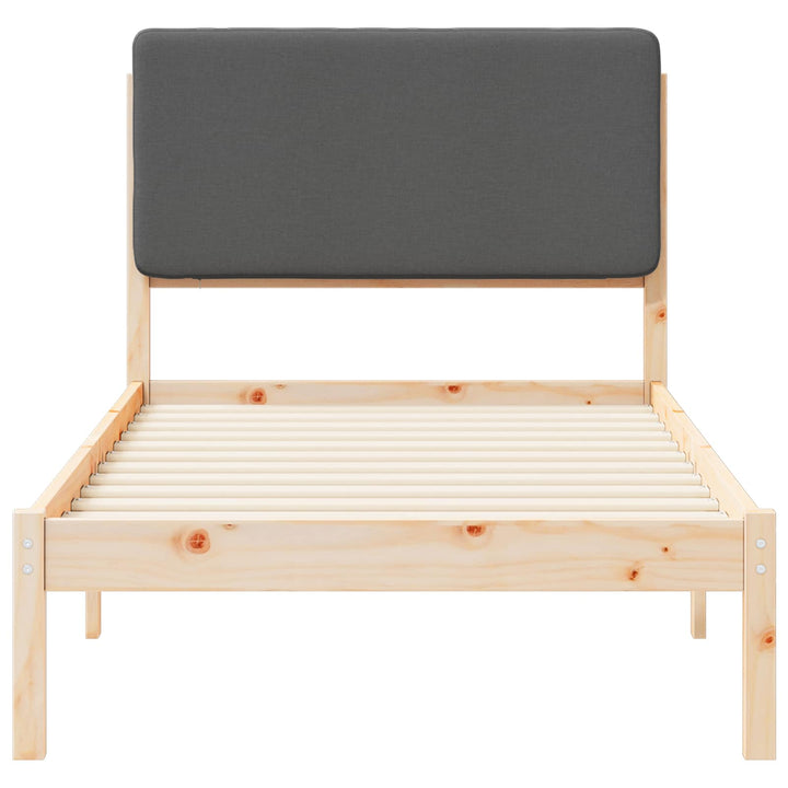 Sengestel med Polstret Hovedgavl Mørkegrå 90 x 190 cm