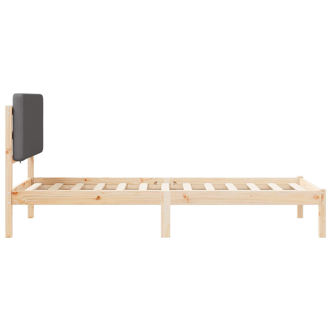 Sengestel med Polstret Hovedgavl Mørkegrå 90 x 190 cm