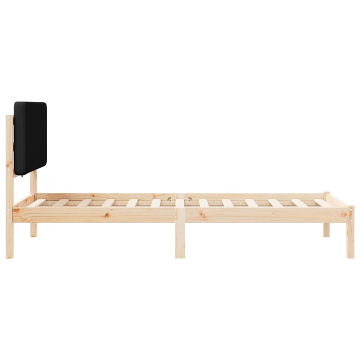 Sengestel med Polstret Hovedgavl Sort 90 x 190 cm