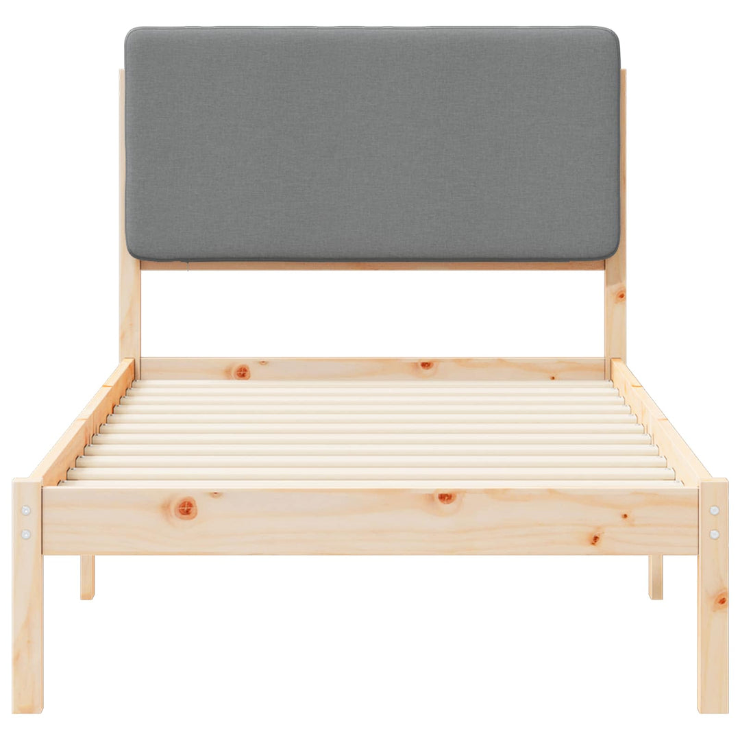 Sengestel med Polstret Hovedgavl Lysegrå 75 x 190 cm
