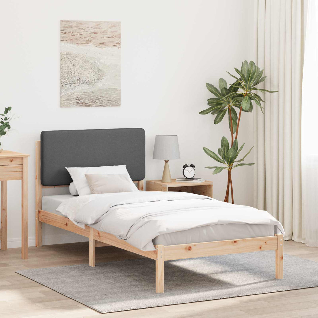 Sengestel med Polstret Hovedgavl Mørkegrå 75 x 190 cm
