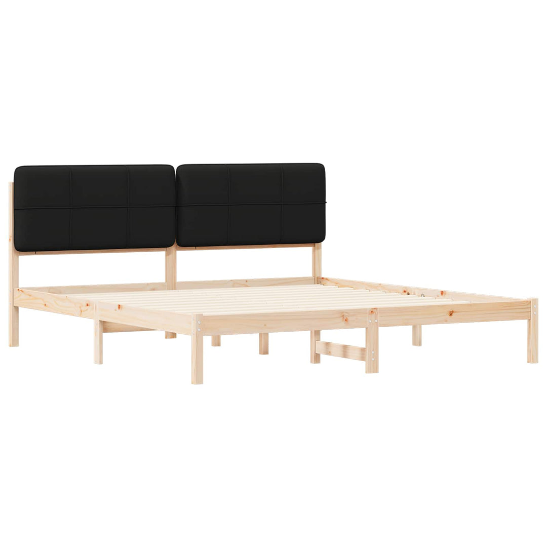 Sengestel med Polstret Hovedgavl Sort 180 x 200 cm