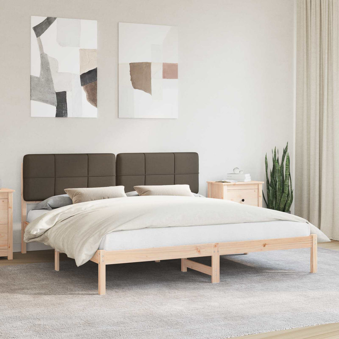 Sengestel med Polstret Hovedgavl Gråbrun 180 x 200 cm