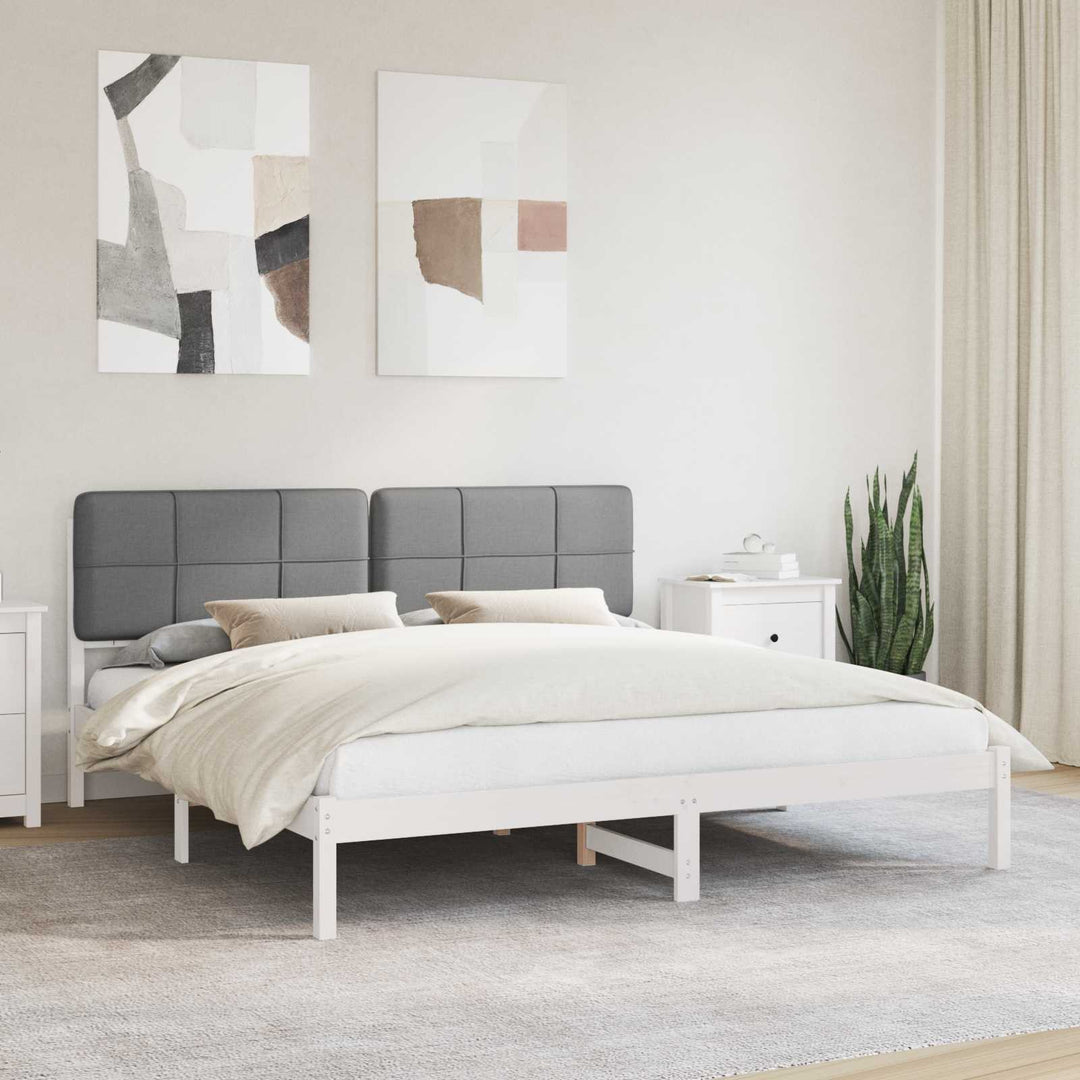 Sengestel med Polstret Hovedgavl Lysegrå 180 x 200 cm
