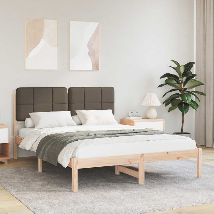 Sengestel med Polstret Hovedgavl Gråbrun 150 x 200 cm