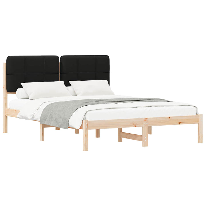 Sengestel med Polstret Hovedgavl Sort 140 x 200 cm
