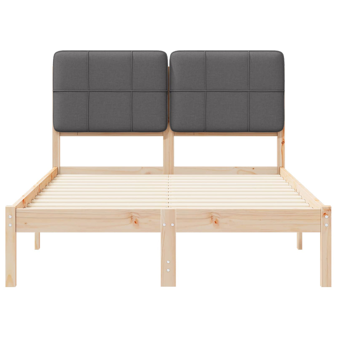 Sengestel med Polstret Hovedgavl Mørkegrå 120 x 200 cm