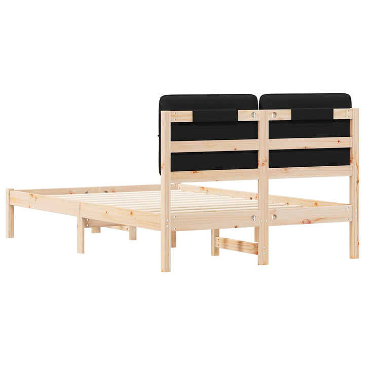 Sengestel med Polstret Hovedgavl Sort 120 x 200 cm