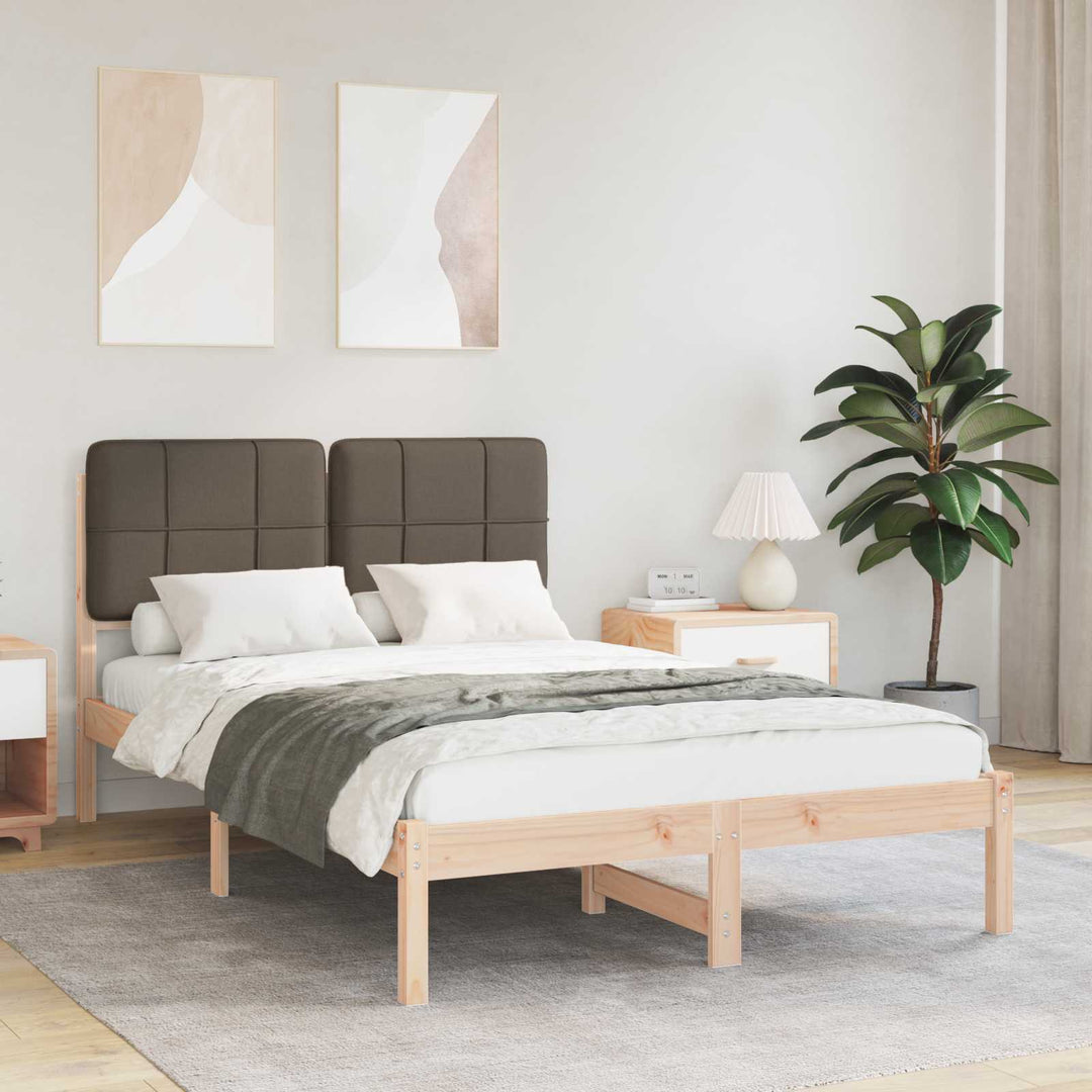 Sengestel med Polstret Hovedgavl Gråbrun 120 x 200 cm
