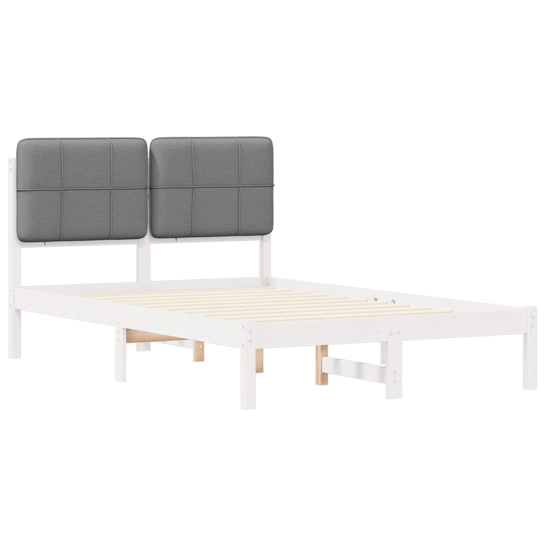 Sengestel med Polstret Hovedgavl Lysegrå 120 x 200 cm