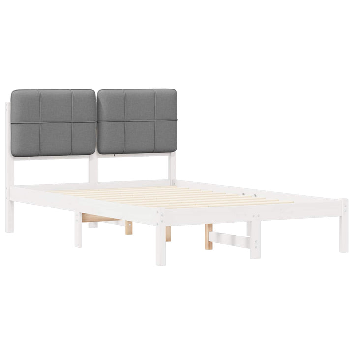 Sengestel med Polstret Hovedgavl Lysegrå 120 x 200 cm