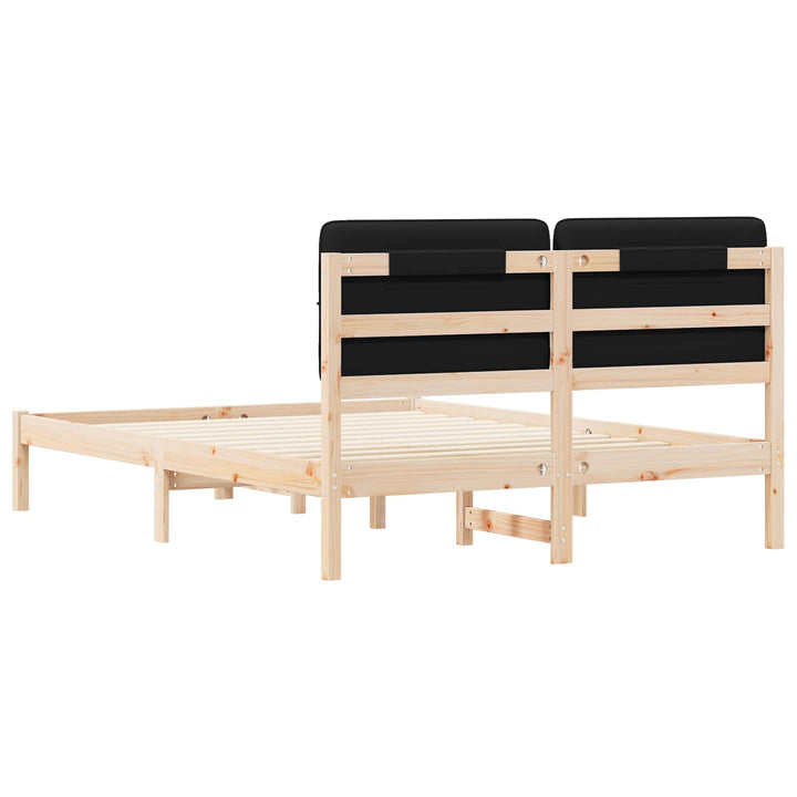 Sengestel med Polstret Hovedgavl Sort 135 x 190 cm