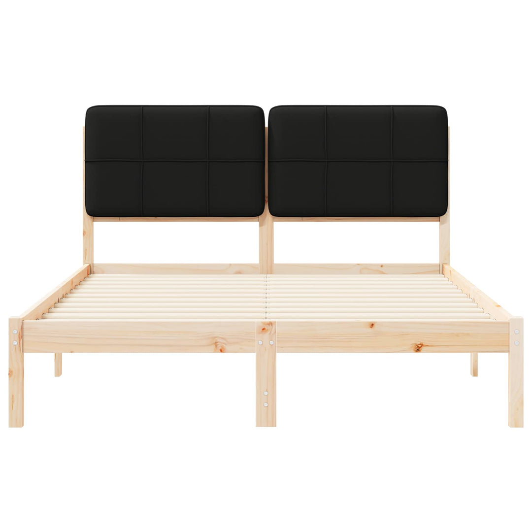 Sengestel med Polstret Hovedgavl Sort 135 x 190 cm