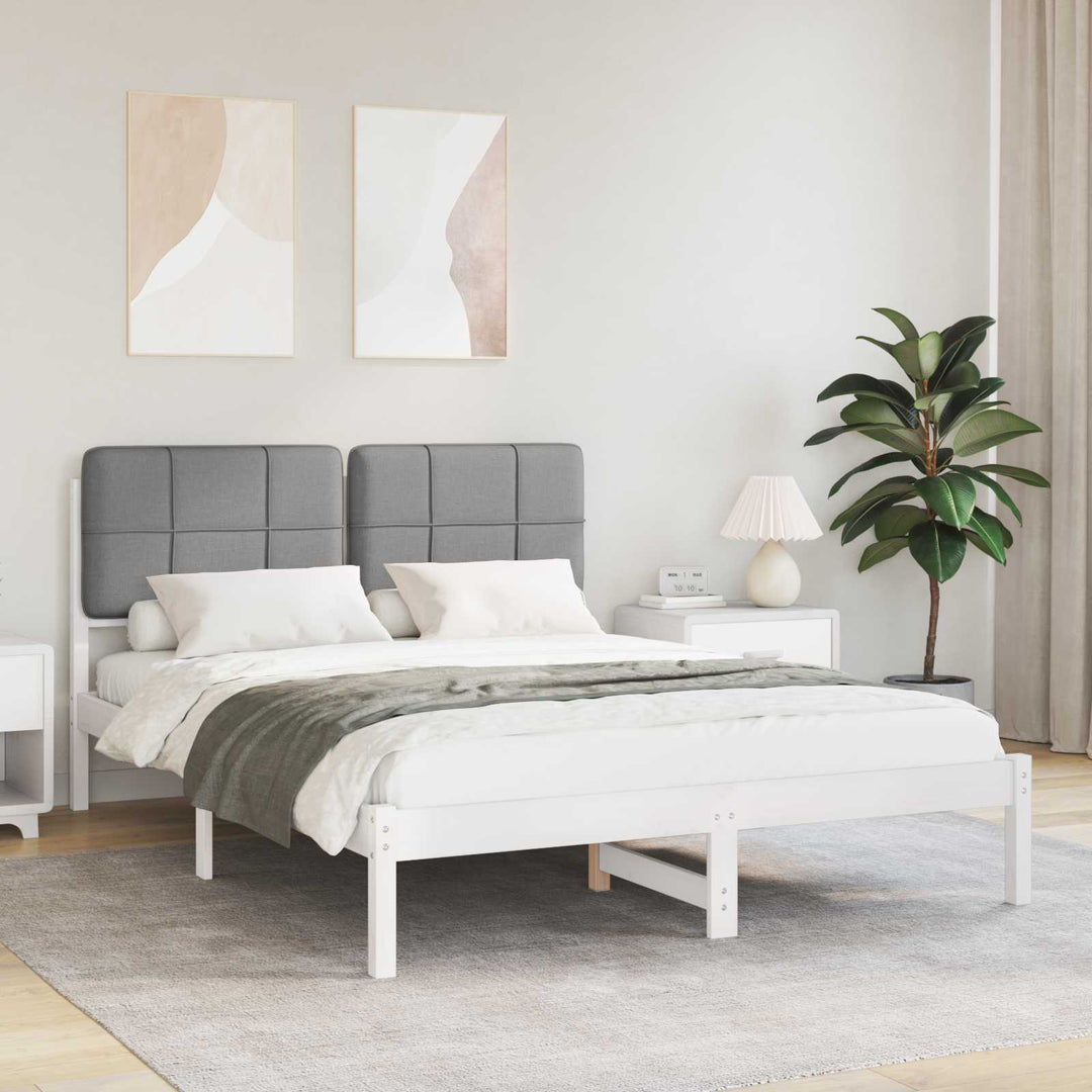 Sengestel med Polstret Hovedgavl Lysegrå 135 x 190 cm