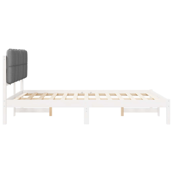 Sengestel med Polstret Hovedgavl Lysegrå 135 x 190 cm