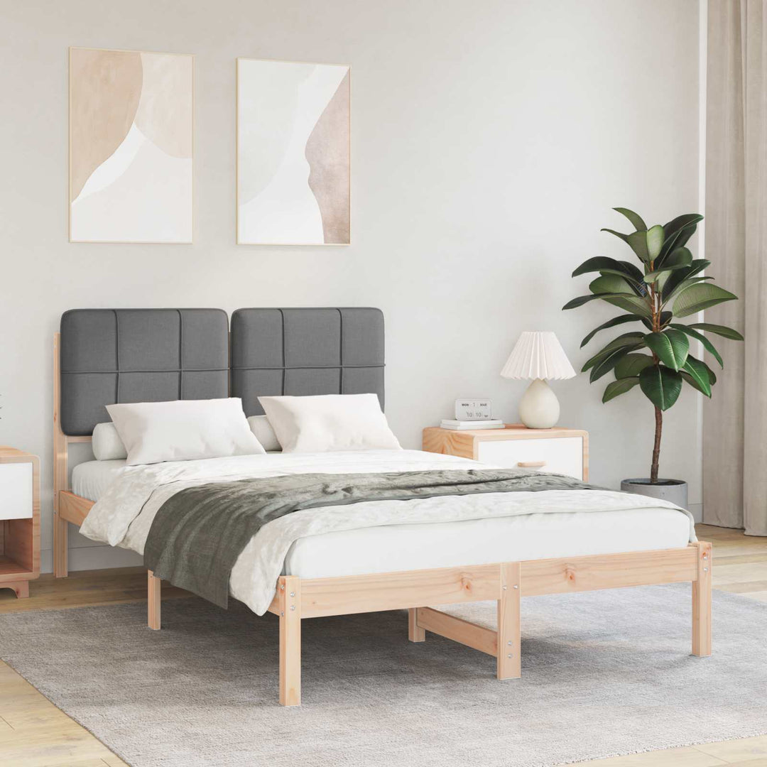 Sengestel med Polstret Hovedgavl Mørkegrå 120 x 190 cm