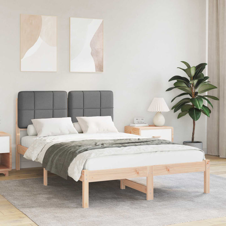 Sengestel med Polstret Hovedgavl Mørkegrå 120 x 190 cm