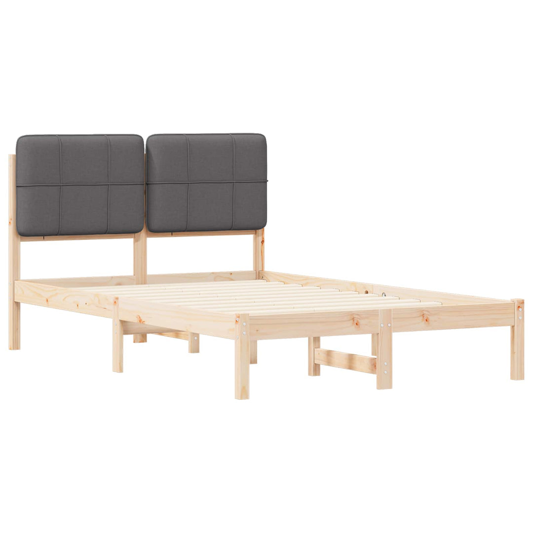 Sengestel med Polstret Hovedgavl Mørkegrå 120 x 190 cm