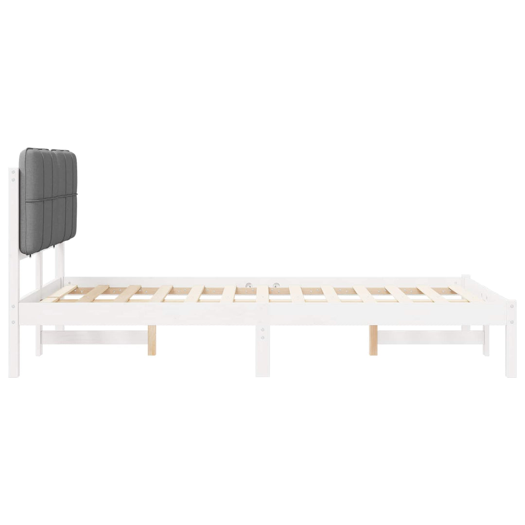 Sengestel med Polstret Hovedgavl Lysegrå 120 x 190 cm
