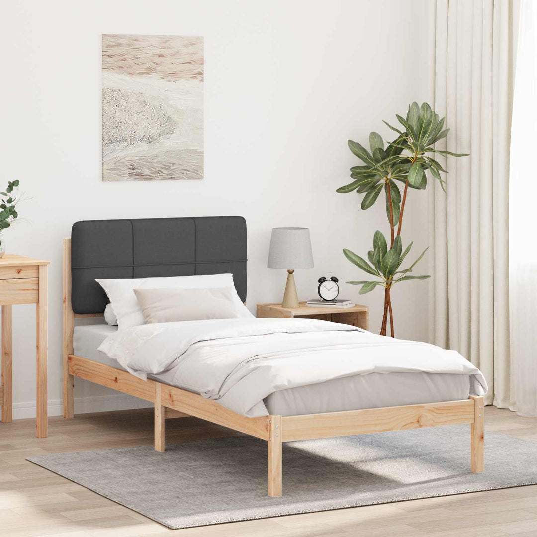 Sengestel med Polstret Hovedgavl Mørkegrå 100 x 200 cm