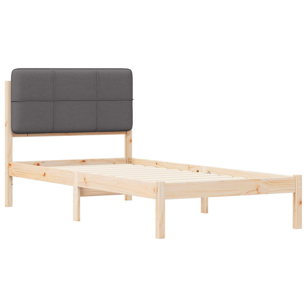 Sengestel med Polstret Hovedgavl Mørkegrå 100 x 200 cm