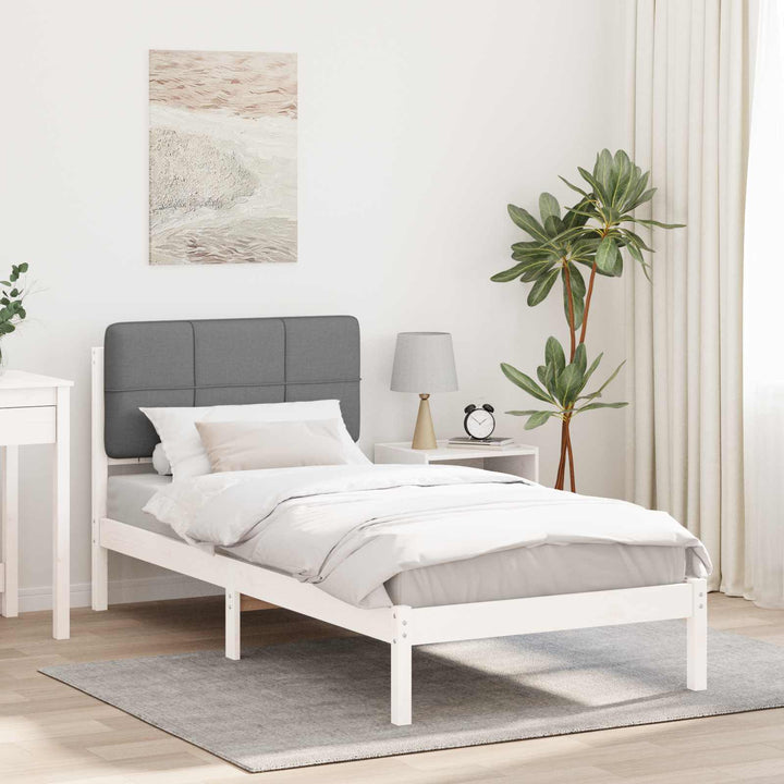 Sengestel med Polstret Hovedgavl Lysegrå 100 x 200 cm