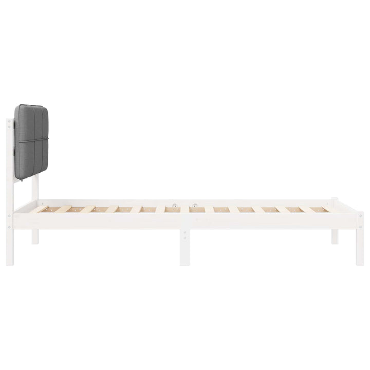Sengestel med Polstret Hovedgavl Lysegrå 100 x 200 cm