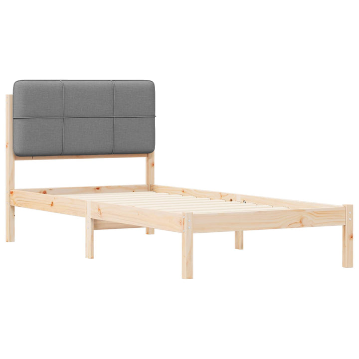 Sengestel med Polstret Hovedgavl Lysegrå 90 x 200 cm