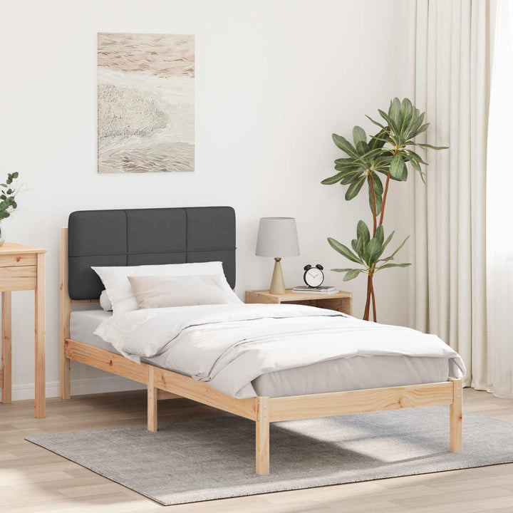 Sengestel med Polstret Hovedgavl Mørkegrå 90 x 200 cm