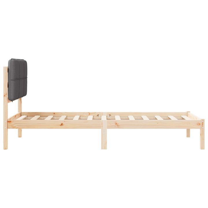 Sengestel med Polstret Hovedgavl Mørkegrå 90 x 200 cm