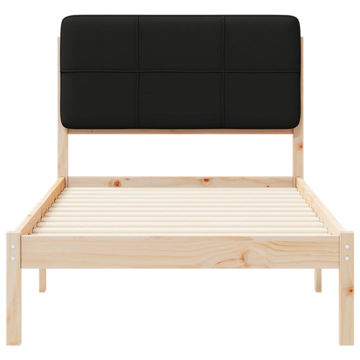Sengestel med Polstret Hovedgavl Sort 90 x 200 cm
