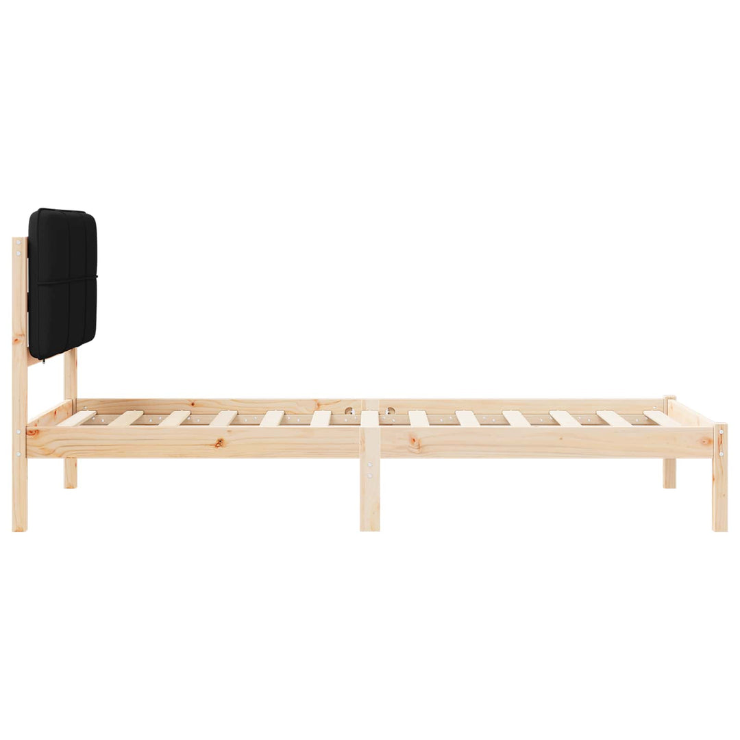 Sengestel med Polstret Hovedgavl Sort 90 x 200 cm