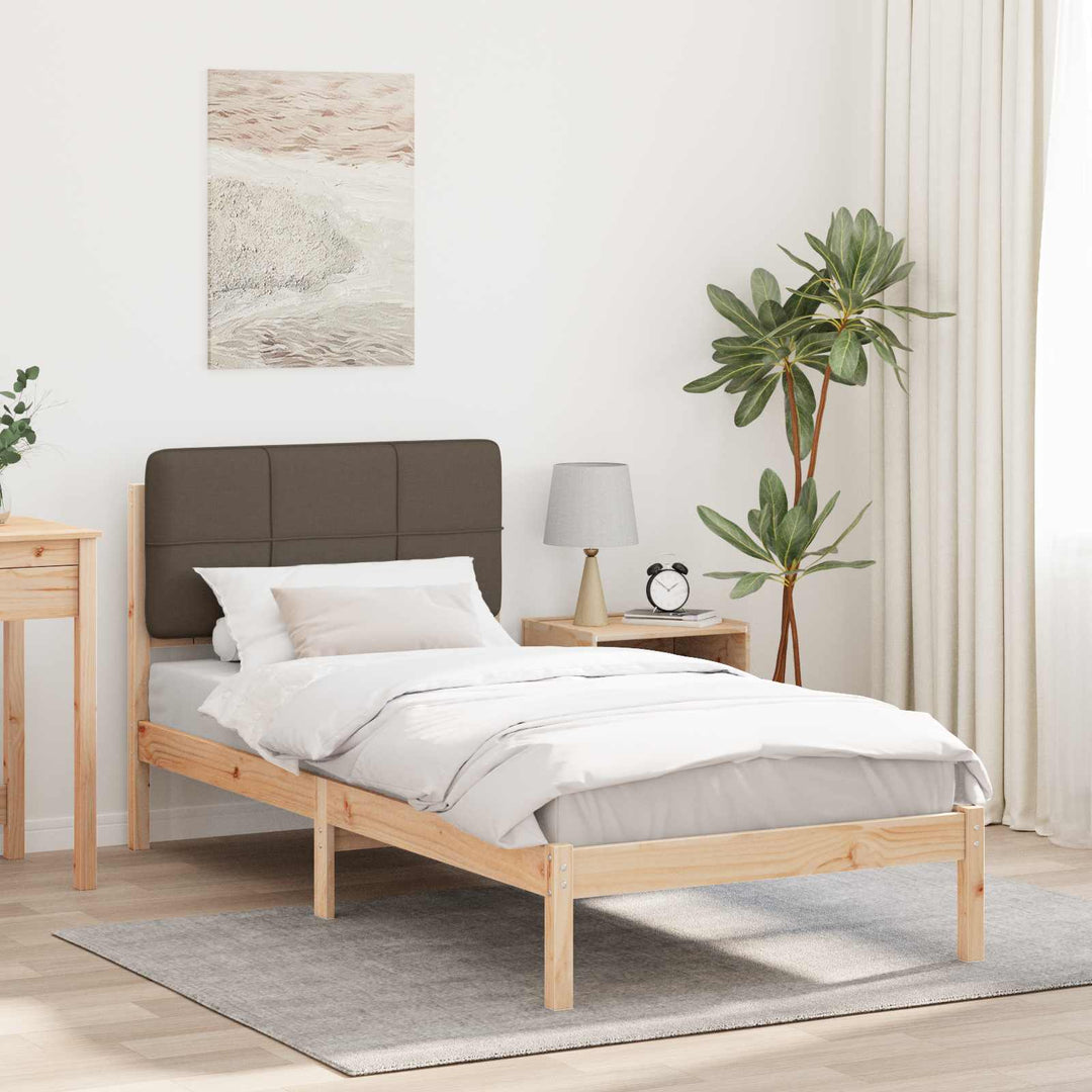 Sengestel med Polstret Hovedgavl Gråbrun 90 x 200 cm