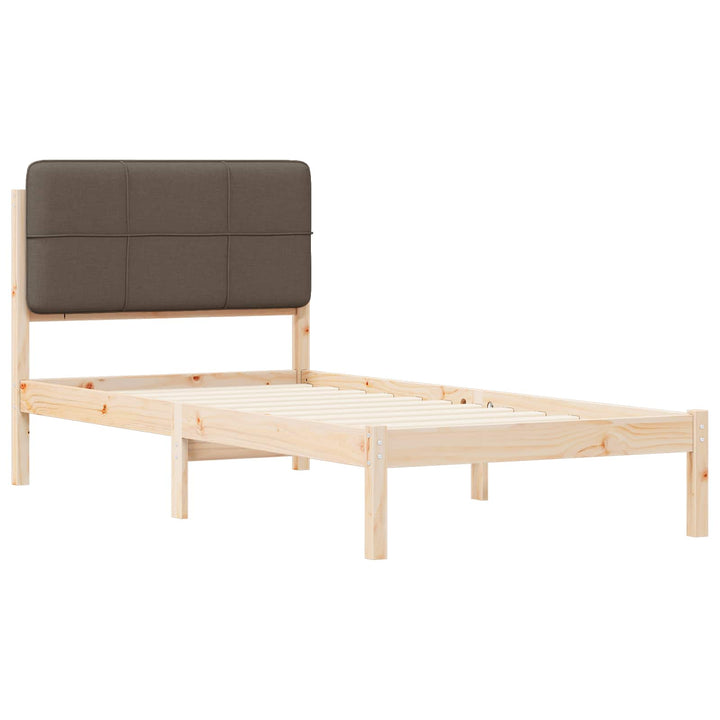 Sengestel med Polstret Hovedgavl Gråbrun 80 x 200 cm