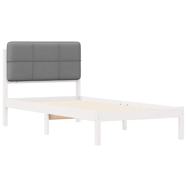 Sengestel med Polstret Hovedgavl Lysegrå 80 x 200 cm