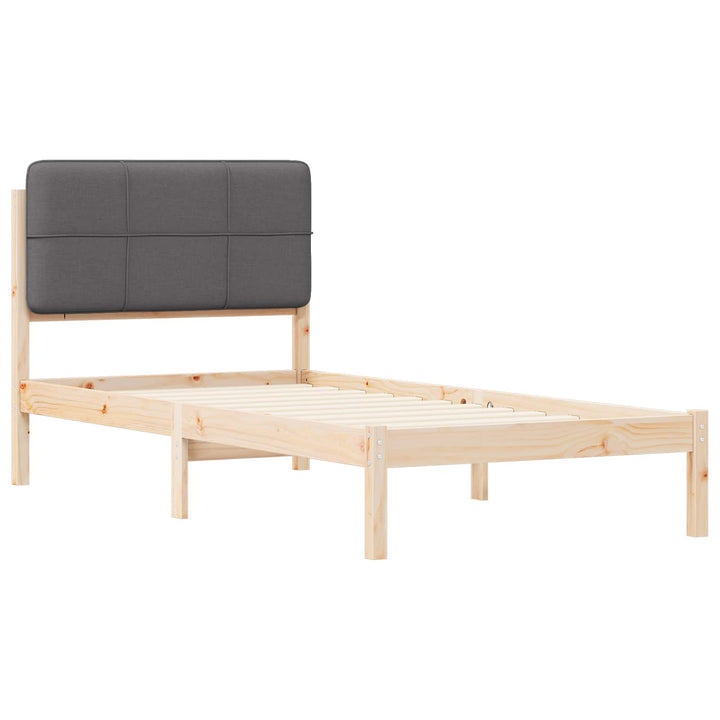 Sengestel med Polstret Hovedgavl Mørkegrå 90 x 190 cm