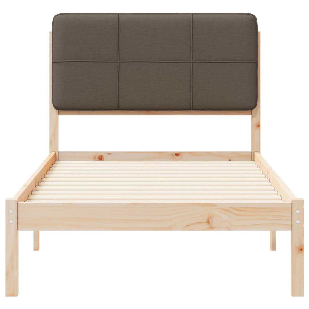 Sengestel med Polstret Hovedgavl Gråbrun 90 x 190 cm