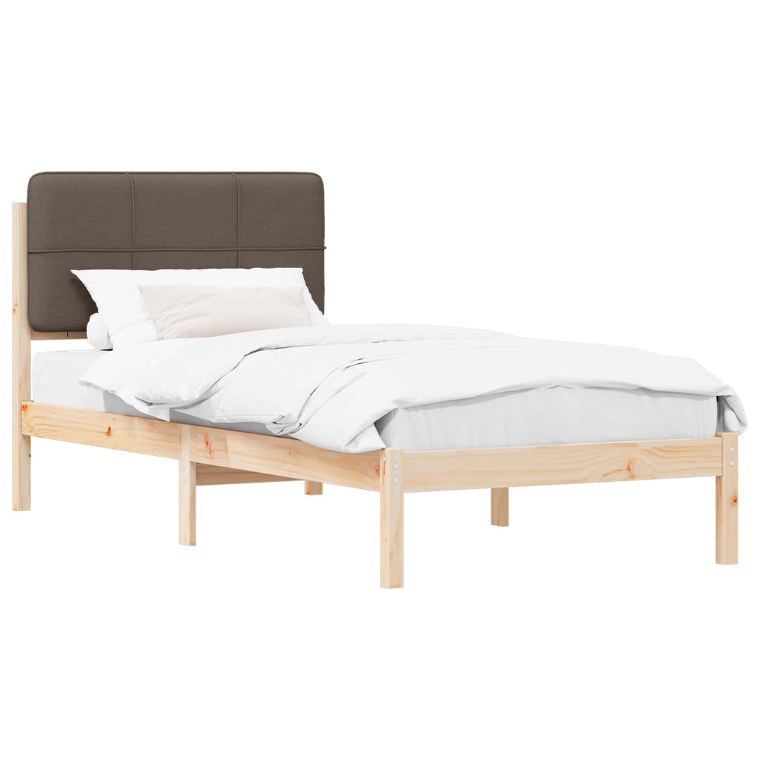 Sengestel med Polstret Hovedgavl Gråbrun 75 x 190 cm