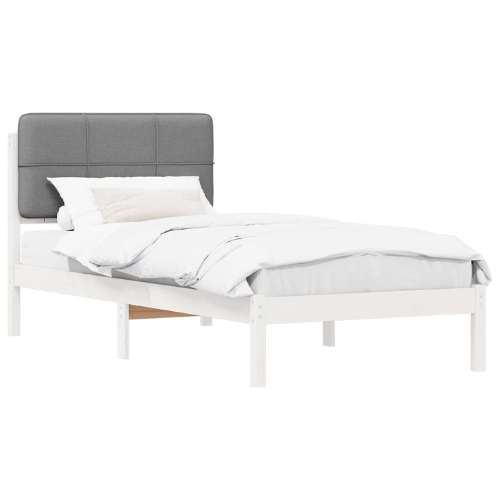 Sengestel med Polstret Hovedgavl Lysegrå 75 x 190 cm