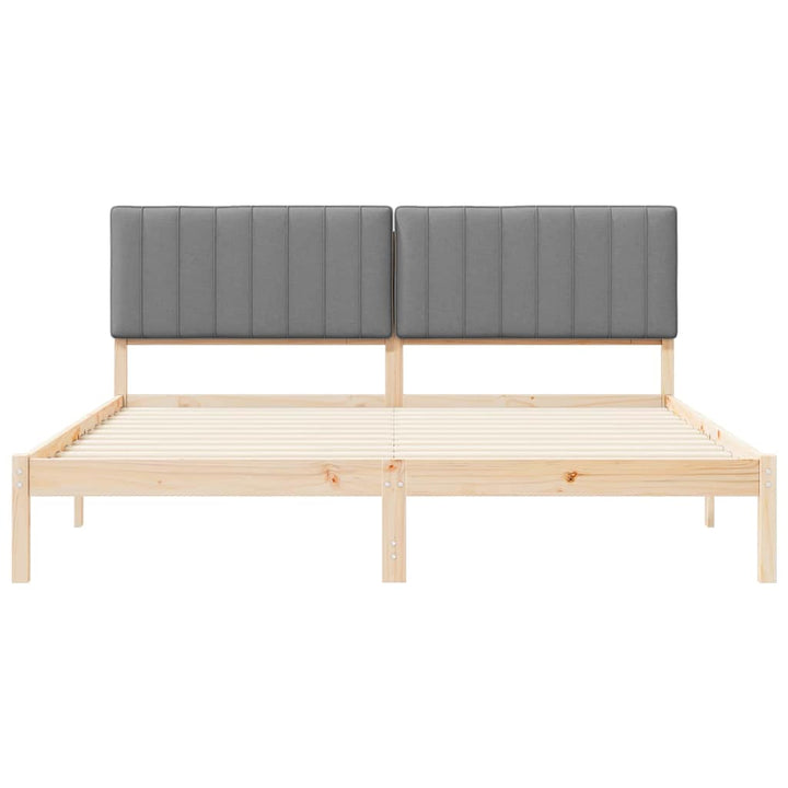 Sengestel med Polstret Hovedgavl Lysegrå 180 x 200 cm