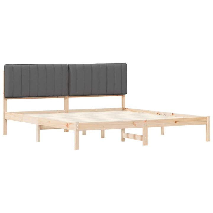 Sengestel med Polstret Hovedgavl Mørkegrå 180 x 200 cm