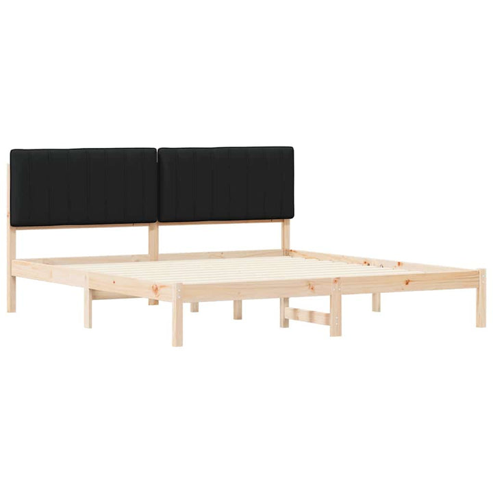Sengestel med Polstret Hovedgavl Sort 180 x 200 cm